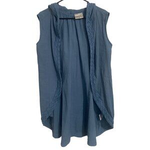 Holy Clothing Womens Hooded Vest Sleeveless Blue M Boho Hippie Indie Comfort